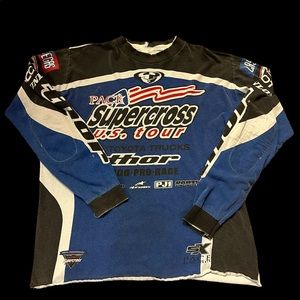 Vintage Super Cross racing all over print shirt - XL